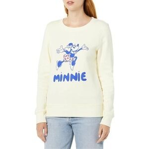 Disney Minnie Mouse Graphic Sweatshirt‎ Cream XL Women Comfy NWT